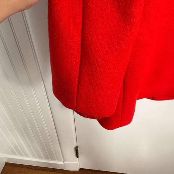 J CREW LODGE COAT IN ITALIAN STADIUM CLOTH WOOL Orange Red Size 14 - Picture 4 of 13